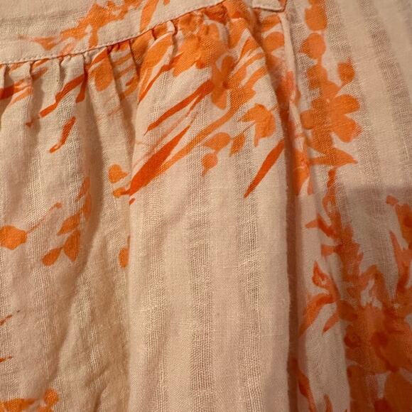 Joie Cadby Linen Balloon Long Sleeve Square Neck Peasant Floral Size Medium - Picture 5 of 5